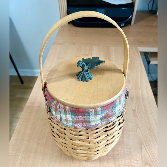 Longaberger October Fields Pumpkin Basket Set Lid/Plaid Liner/protector/tag - Picture 3 of 8